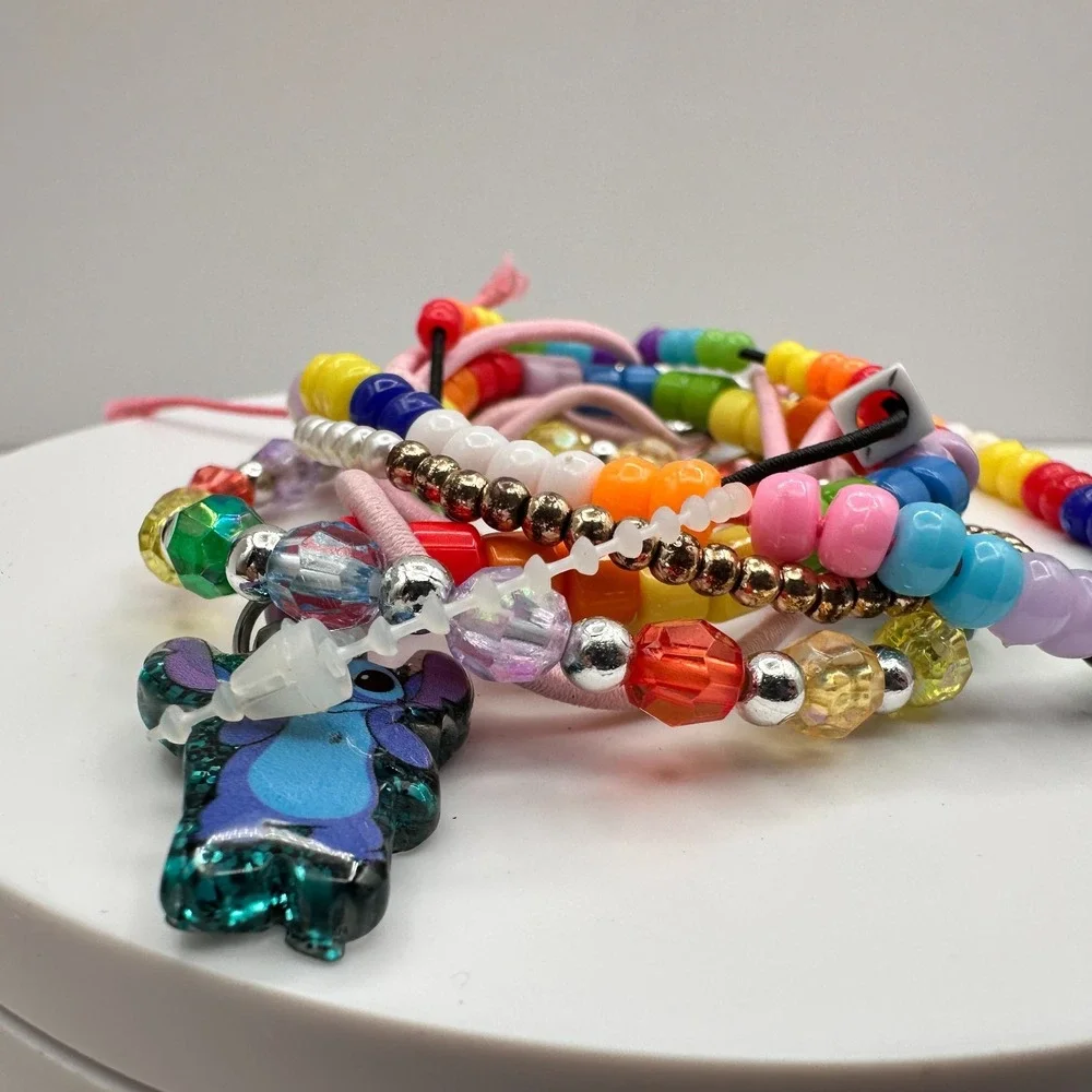 Vintage 90s Y2K Kandi Beaded Bracelet‎ Lot Stitch Charm Women's Classic Jewelry